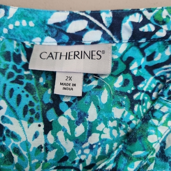 Catherines Womens Plus Size Pintuck Buttonfront Blouse, sz 2X - Picture 9 of 12